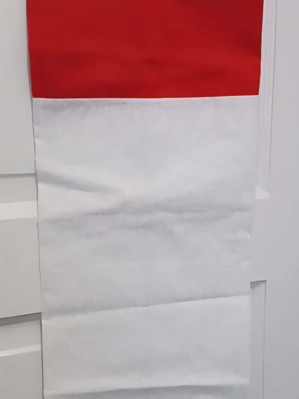 Red and White Fabric Hanging Storage Pocket Organizer